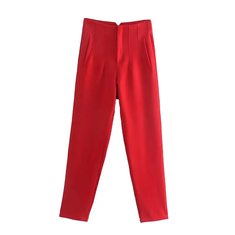 Blomia High-Waist Slim Trousers