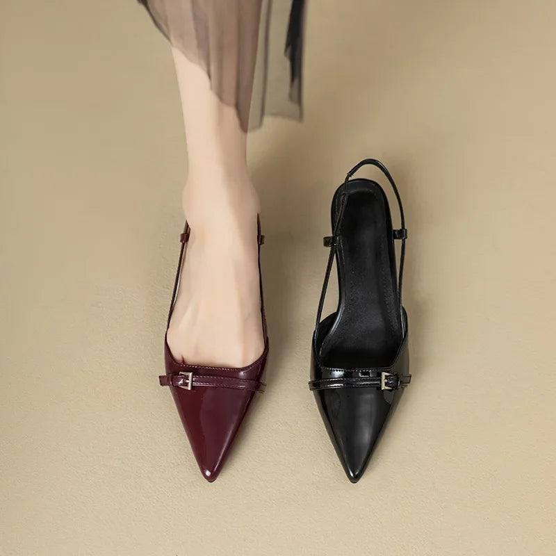 Blomia French Burgundy Slingback Heels