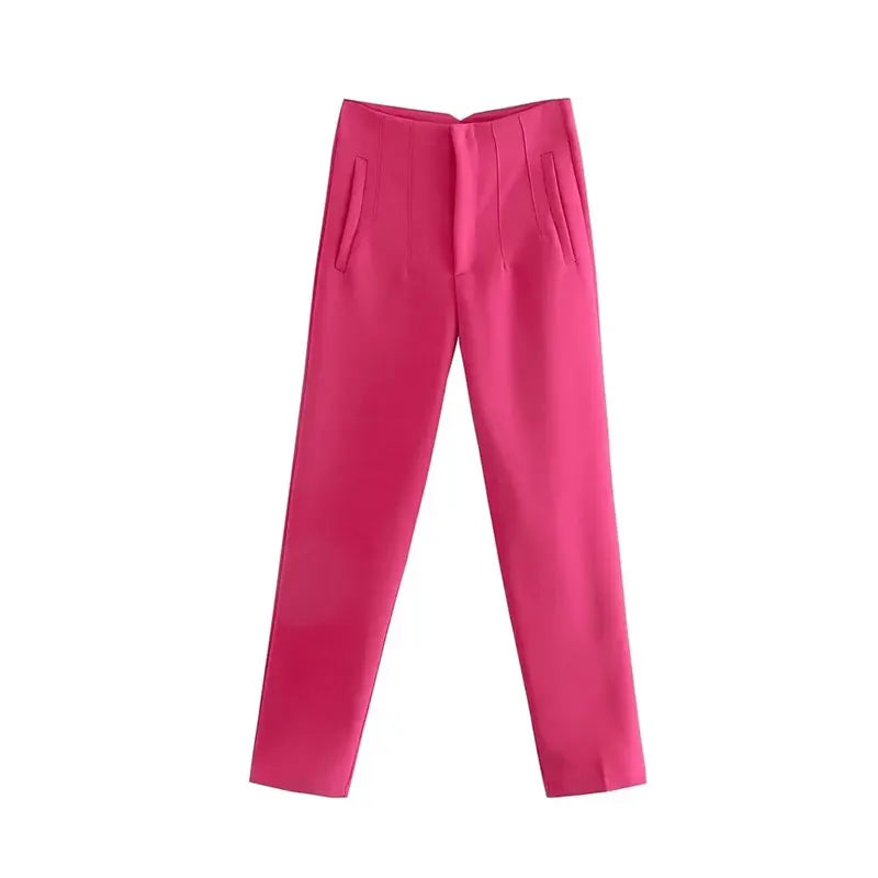 Blomia High-Waist Slim Trousers