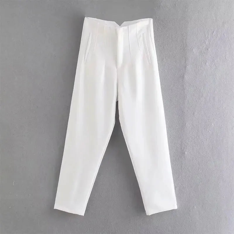 Blomia High-Waist Slim Trousers