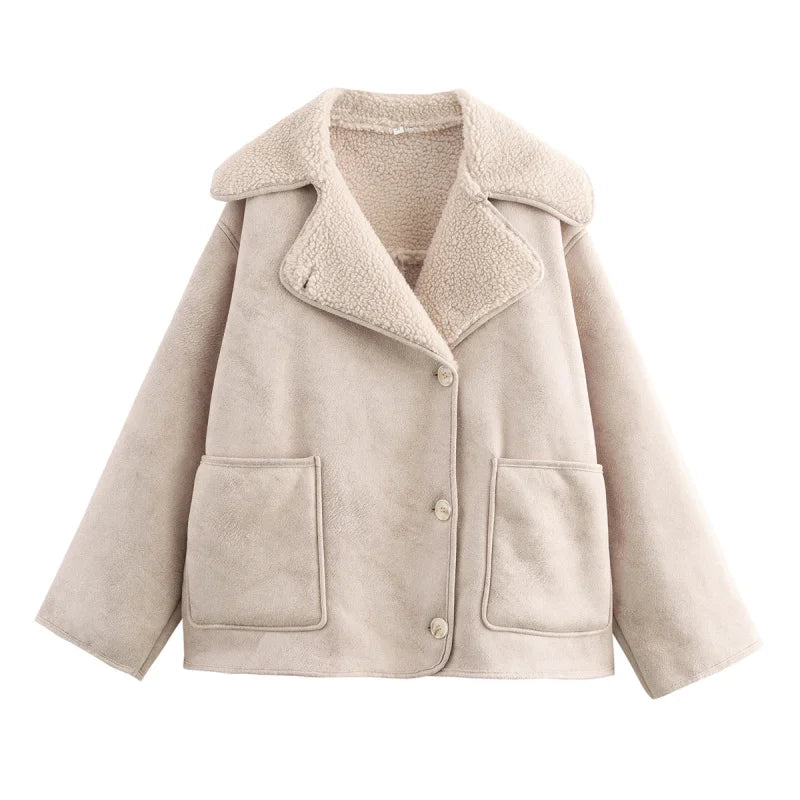 Blomia – ShearCloud™ Oversized Faux-Shearling Jacket (Double-Sided Collar)