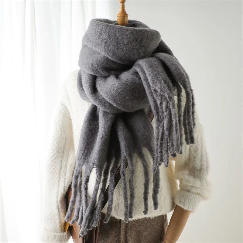 Blomia Oversized Winter Scarf with Tassels