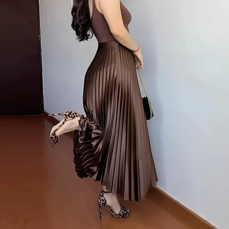 Blomia – SatinFlow™ Pleated Midi Skirt