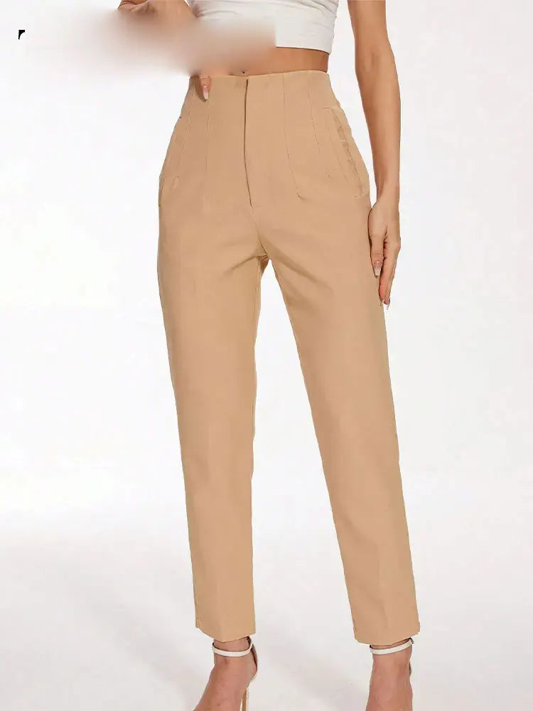 Blomia High-Waist Slim Trousers