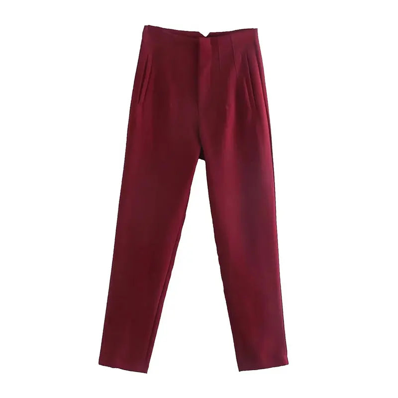 Blomia High-Waist Slim Trousers