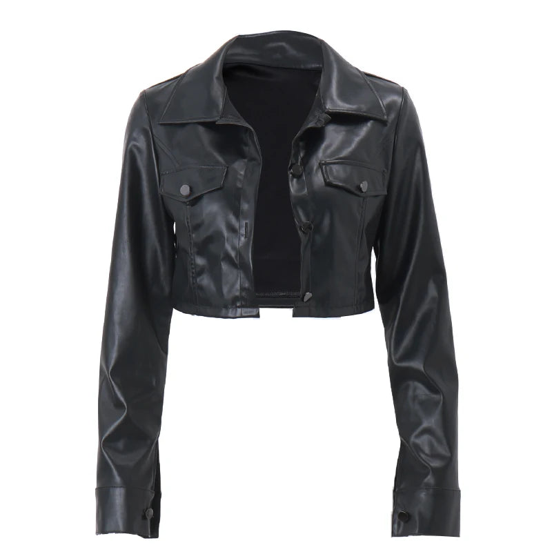 Blomia Cropped Faux Leather Jacket