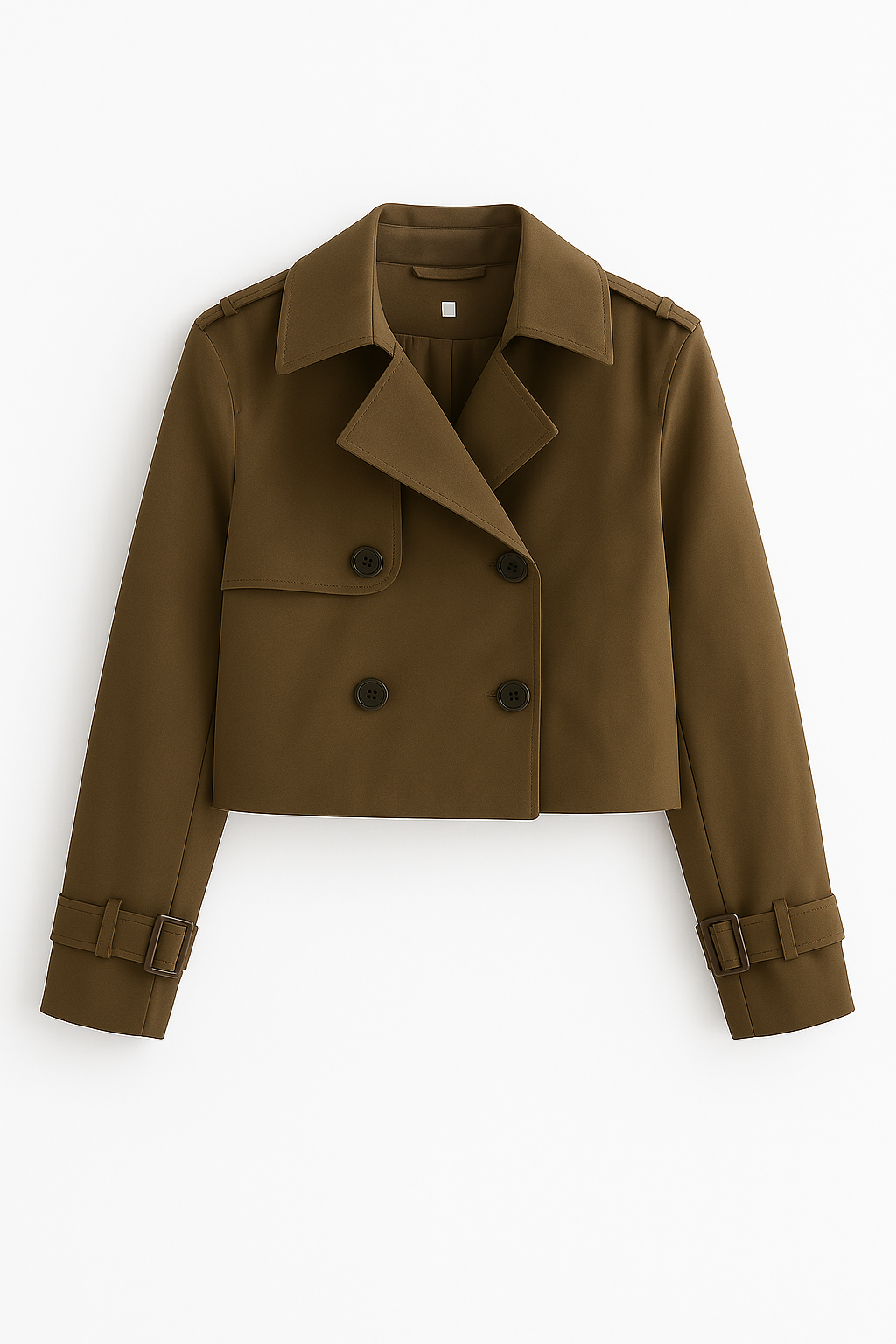 Blomia Cropped Double-Breasted Trench