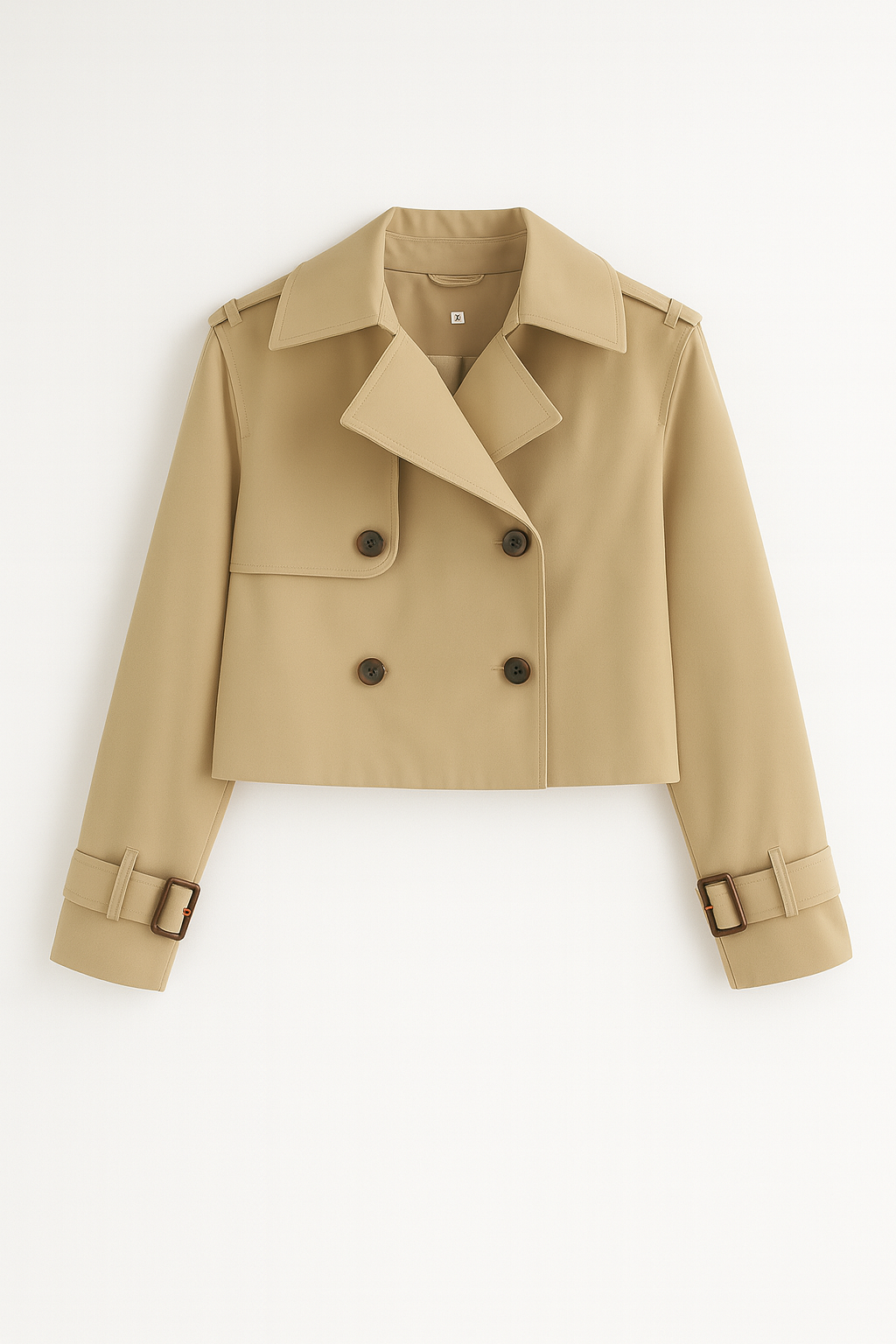Blomia Cropped Double-Breasted Trench