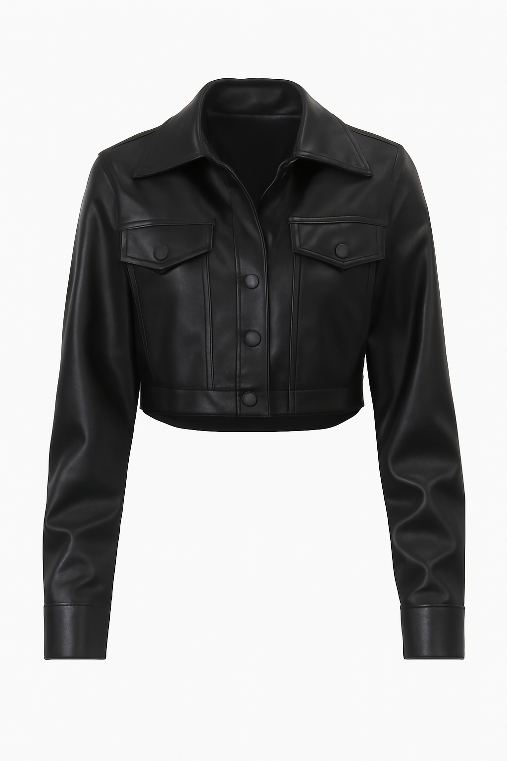 Blomia Cropped Faux Leather Jacket