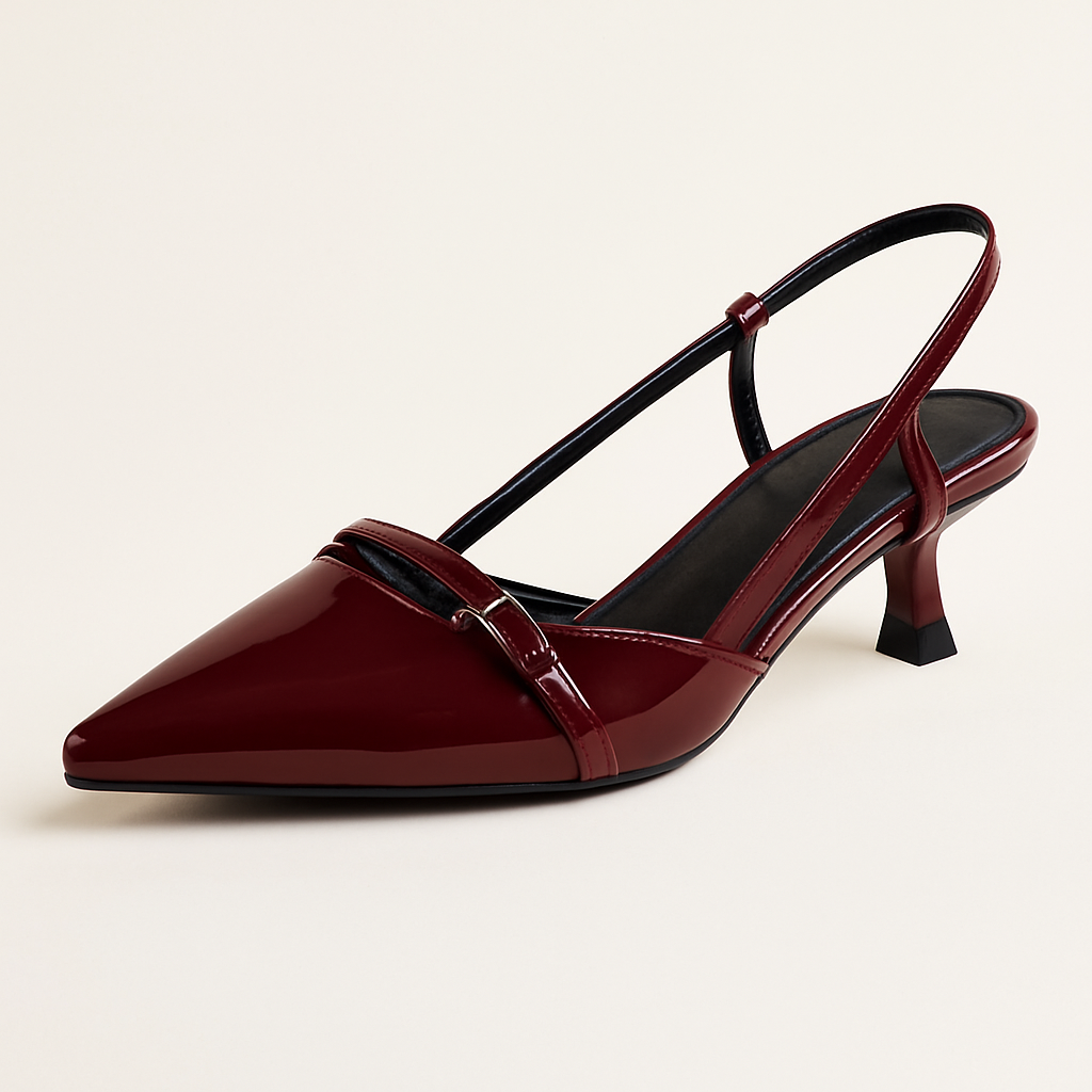 Blomia French Burgundy Slingback Heels