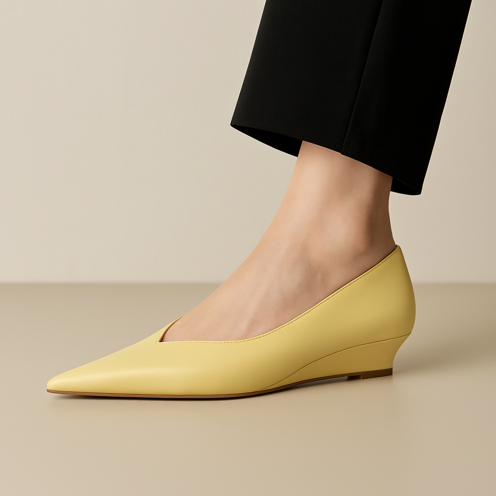 Blomia Leather Pointed Wedge Flats