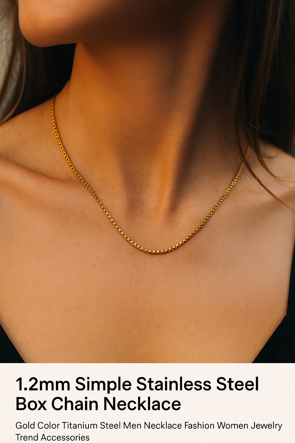 Blomia Gold Box Chain Necklace – Timeless Minimal Elegance