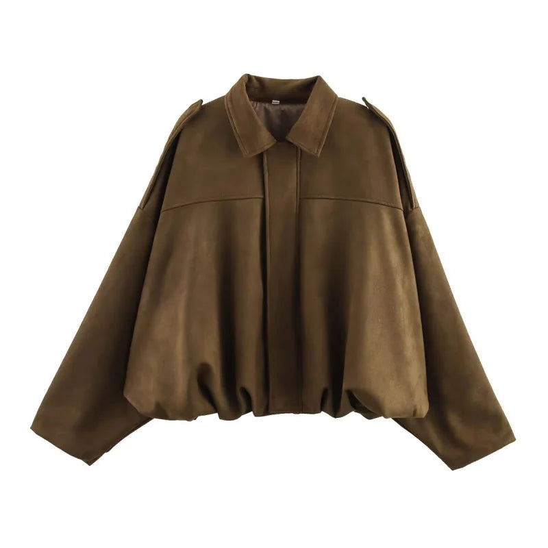 Women’s Suede Effect Bomber Jacket (2025 Collection)