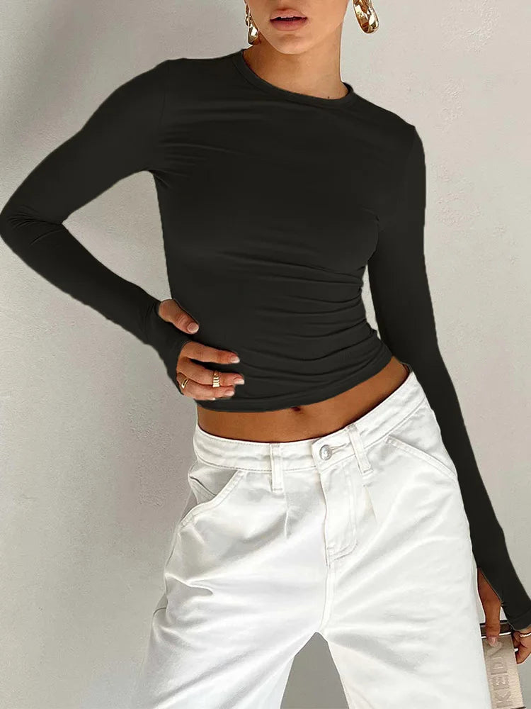 Blomia – SleekForm™ Thumbhole Long-Sleeve Crop Top