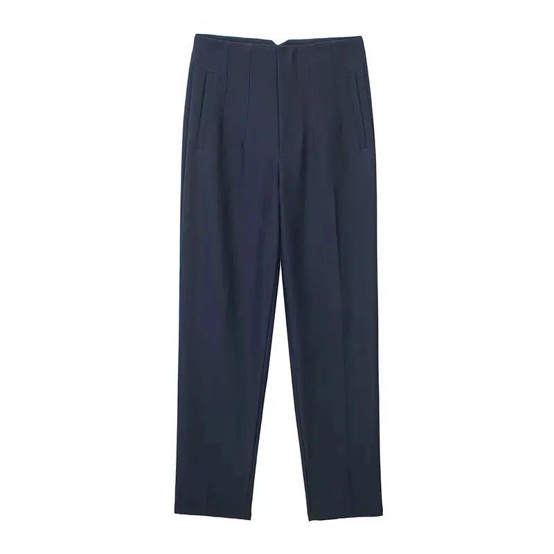 Blomia High-Waist Slim Trousers