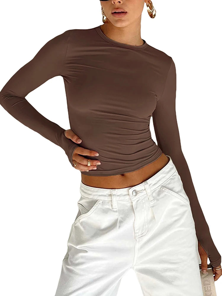Blomia – SleekForm™ Thumbhole Long-Sleeve Crop Top