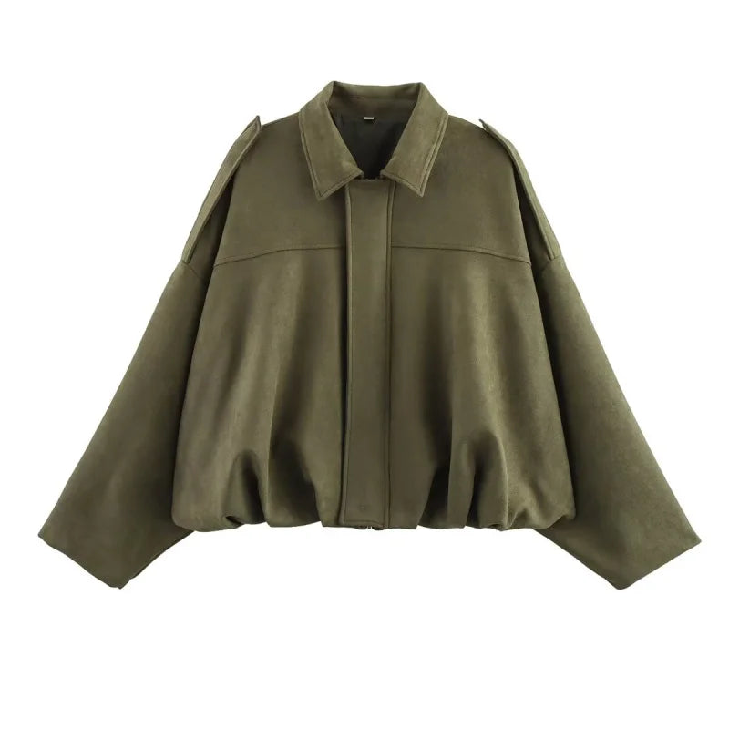 Women’s Suede Effect Bomber Jacket (2025 Collection)