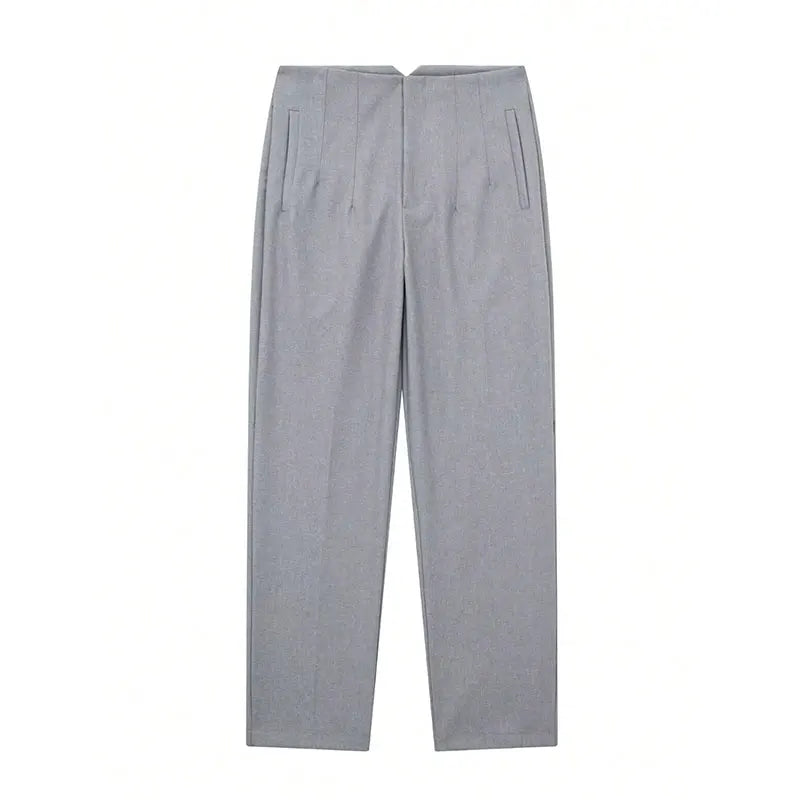 Blomia High-Waist Slim Trousers