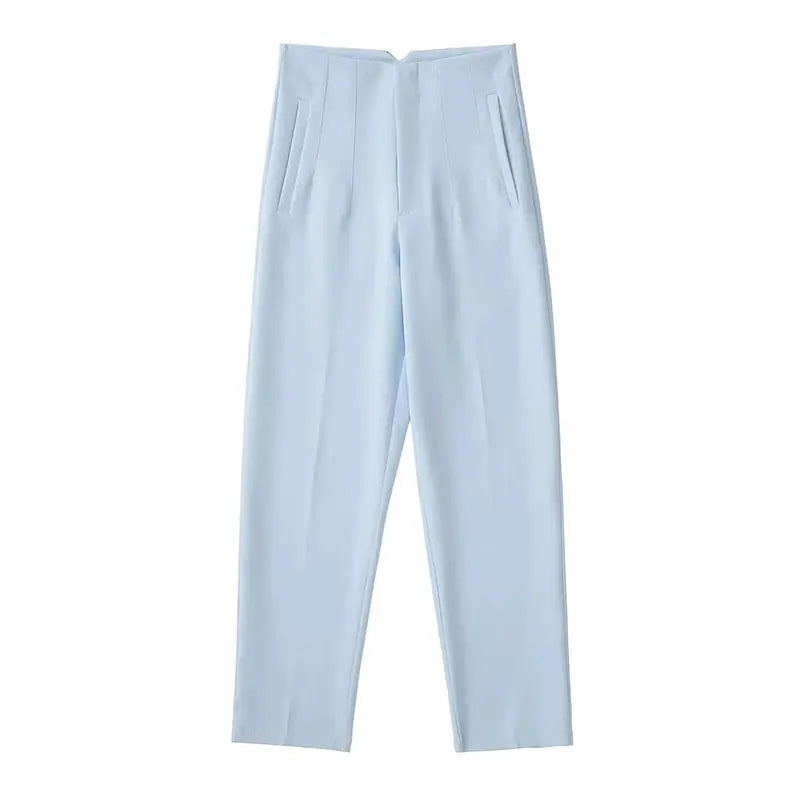 Blomia High-Waist Slim Trousers