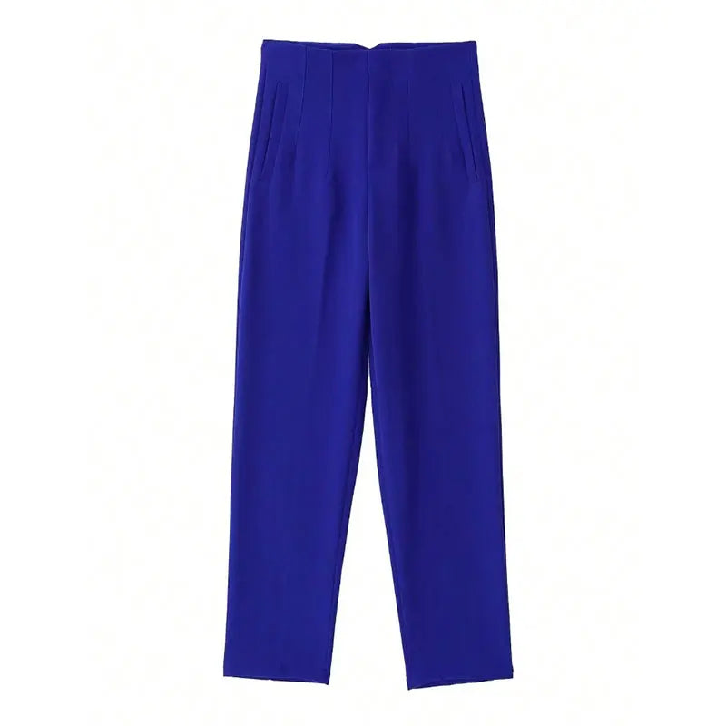 Blomia High-Waist Slim Trousers