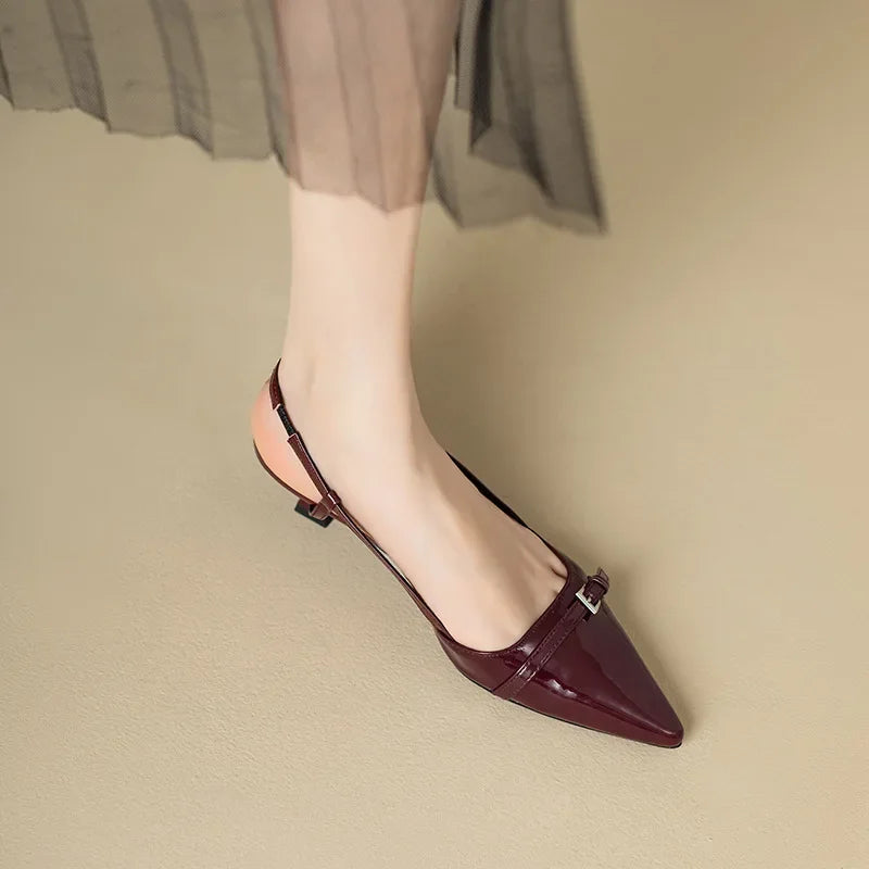 Blomia French Burgundy Slingback Heels