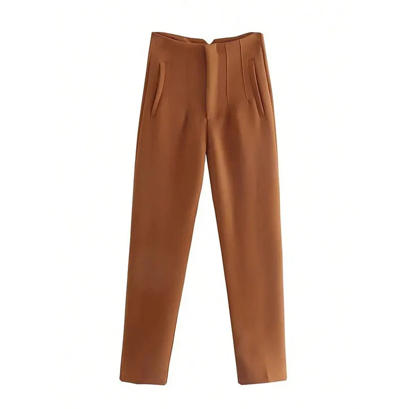 Blomia High-Waist Slim Trousers