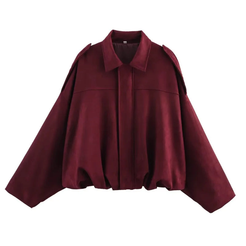 Women’s Suede Effect Bomber Jacket (2025 Collection)