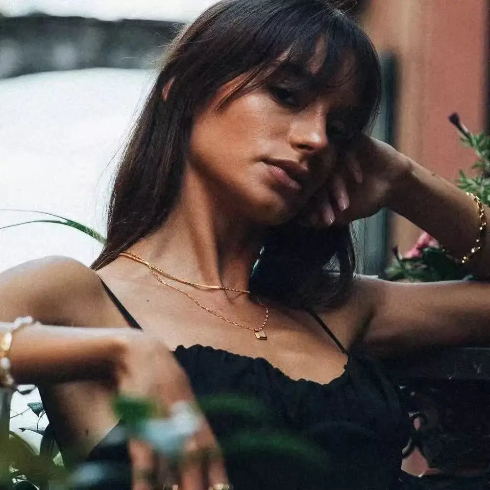 Blomia Gold Box Chain Necklace – Timeless Minimal Elegance