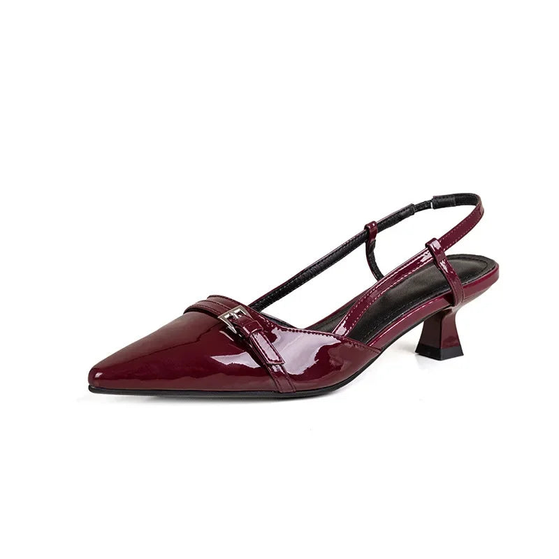 Blomia French Burgundy Slingback Heels